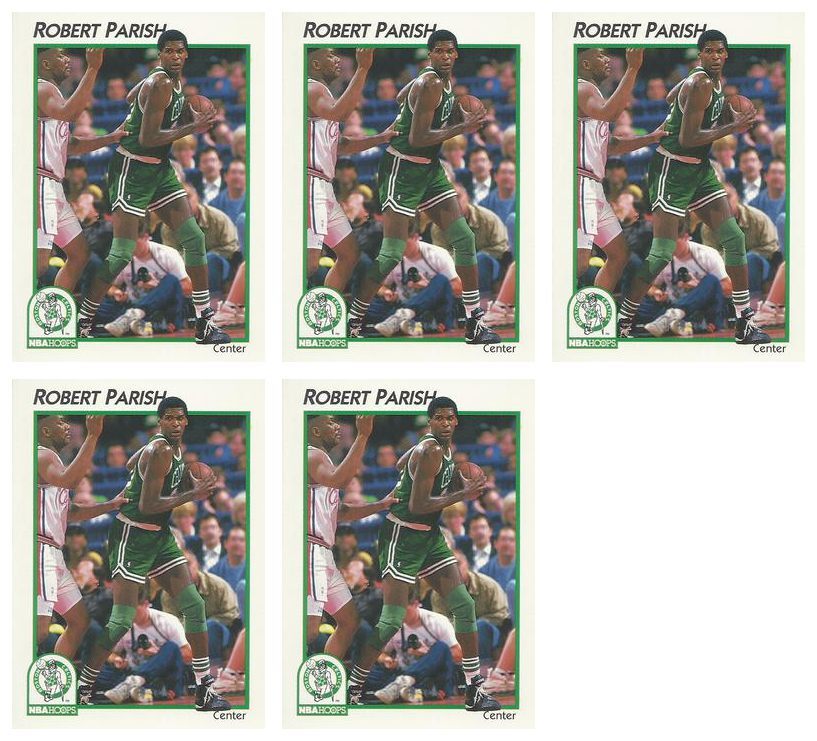 (5) 1991-92 Hoops McDonald's Basketball #4 Robert Parish Lot Boston Celtics