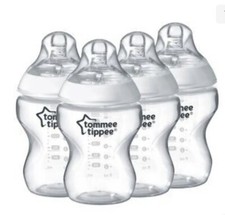 Tommee Tippee Closer to Nature Clear Baby Bottles Anti Colic 9 Oz 4 Pack
