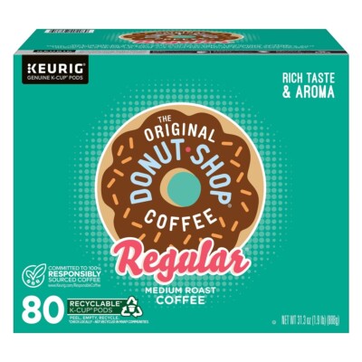 The Original Donut Shop Coffee Regular Medium Roast 80 Pod Keurig K-Cup FRESH...