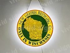 Glarus Brewing Co. Wisconsin Beer 3D LED 16"x16" Neon Sign Light Lamp Wall Decor