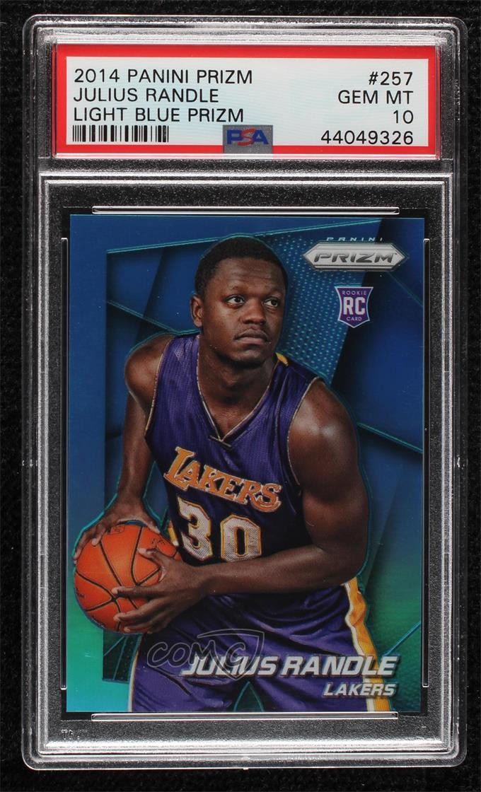 2014-15 Panini Prizm Light Blue 12/49 Julius Randle #257 PSA 10 GEM MT 1p8