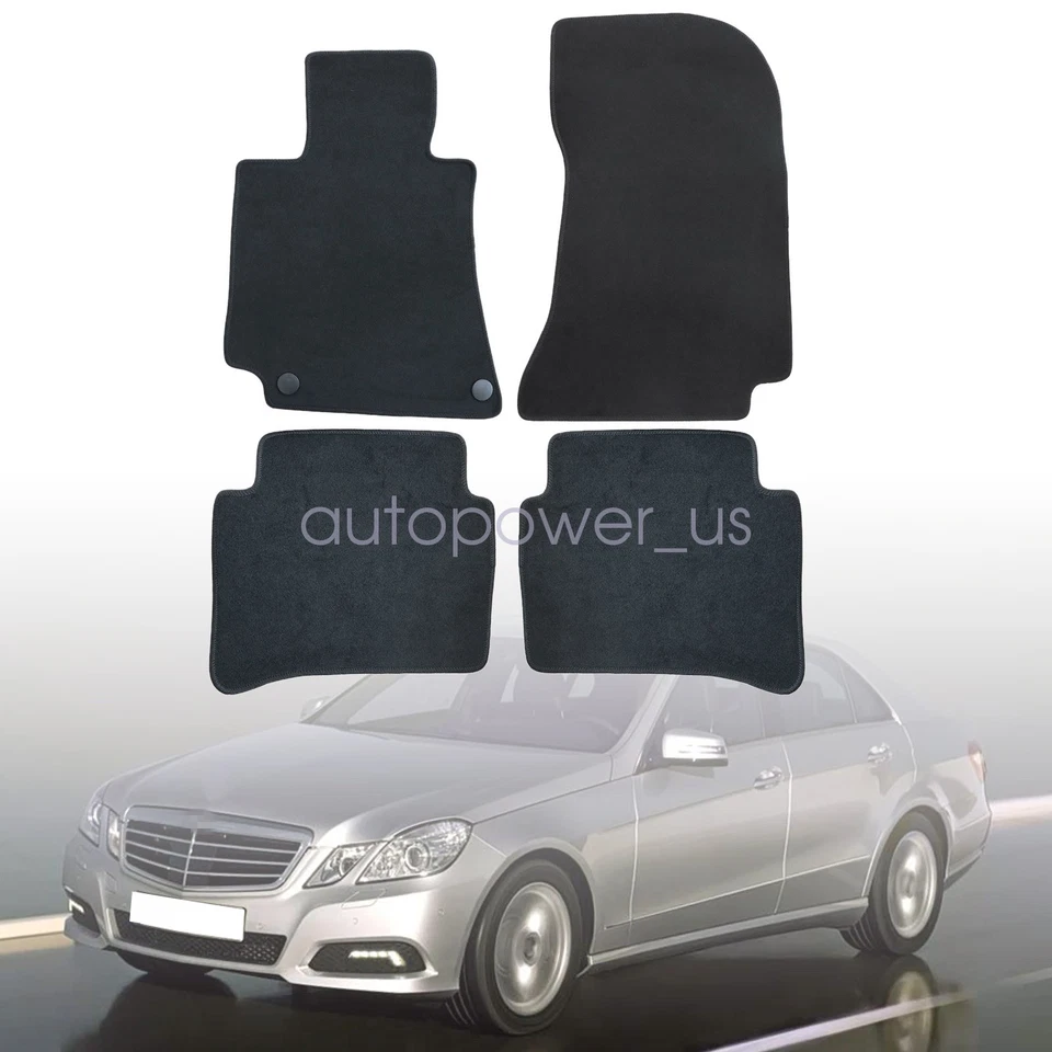 Alfombrillas de terciopelo delanteras y traseras para Mercedes-Benz W212 Clase E 2010-2016 Foto 2 de 4