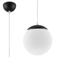 HäNgelampe Glas Stahl Schwarz HöHenverstellbar E27 Ø20 Cm Pendelleuchte KüChe