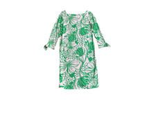 Lilly Pulitzer Lidia 3/4 Sleeve Dress in the Spearmint Kiss My Tulips print - Si