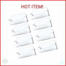 Qizpcer 8 Pack Plastic Business Card Holder - Clear Business Card Case for Desk 