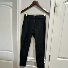 Women s Black Solid Leggings Pants Flat Front Regular Size Type Size M