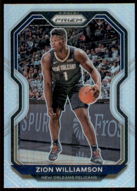 2020-21 Panini Prizm Zion Williamson SILVER PRIZM Pelicans Card #185