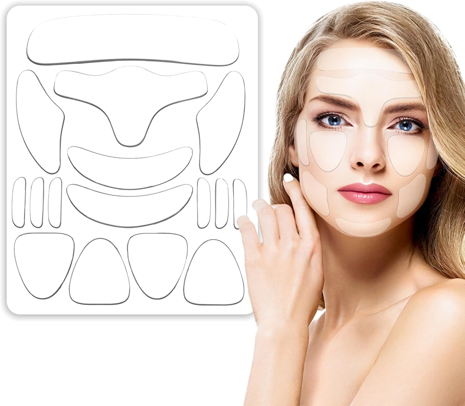 11PCS Anti Wrinkle Patches for Wrinkles Smoothing & Anti-Ageing, Reusable Silic