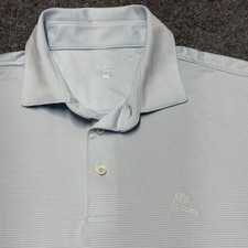 Rhoback Polo Shirt Blue Striped Performance Golf Men Medium Short Sleeve