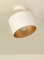 Deckenspot Wohnzimmer Stoff Weiß Gold E27 Flexibel L:18 Cm Deckenstrahler BüRo