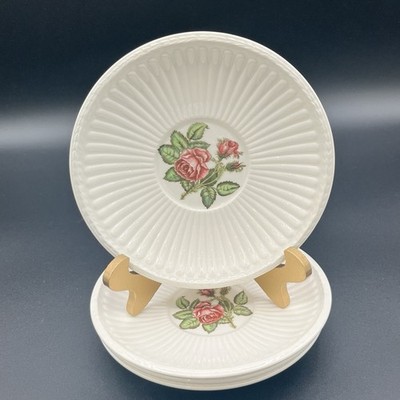 Set of 4 Moss Rose No T 432 Wedgwood Saucer or Dessert plates, 5 7/8'', Exc Cond