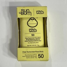 Sun Bum Kids SPF 50 Clear Face Stick Sunscreen Wet or Dry Skin Application 01/27