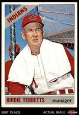 1966 Topps #552 Birdie Tebbetts Indians SHORT-PRINT 7.5 - NM+