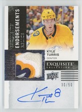 2018-19 UD Exquisite Collection Endorsements Relics Patch Kyle Turris Auto 30/50