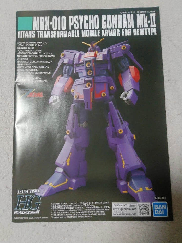 Bare-Gumi Psycho Gundam Mk-II HG Model Kit, nessuna parte mancante, taglio... - Immagine 4 di 4
