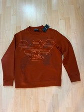 NWT 100 Authentic Emporior Armani Crew Neck Sweatshirt Small Brown