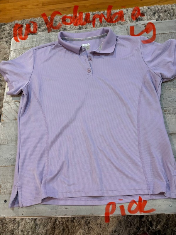 Womens Columbia polo shirt size L purple short sleeve 