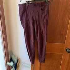 Liverpool Ponte Knit Skinny Pants Women's 10/30 Aubergine Purple Stretch Office