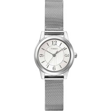 Timex Women's Watch Casey Silver Dial Stainless Steel Mesh Bracelet T2P4579J