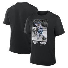 Men's Macklin Celebrini Black San Jose Sharks NHL Moments Legacy T-Shirt