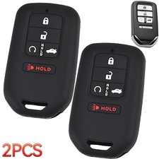 2x Silicone Key Case For For Honda Civic Accord Cr-v Hr-v Pilot Fit Fob Cover