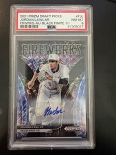 2021 Prizm Draft Picks Jordan Lawlar Fireworks Auto Black Finite 1/1 PSA 8