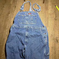 Dickies Men's Denim Bib Overalls Blue Cotton 40x30 MPN 83905NB