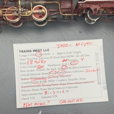 On3 Brass 2-4-0 Porter “Pioneer” EB&W w/Tender Scratch by JER
