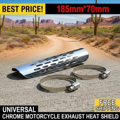 Chrome Exhaust Muffler Pipe Heat Shield Heel Guard CB VTX VT VN XL FL FX ShadowC