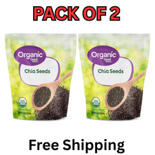 Great Value Organic Chia Seeds 32 oz each USDA Organic, Gluten-Free  pack of 2 