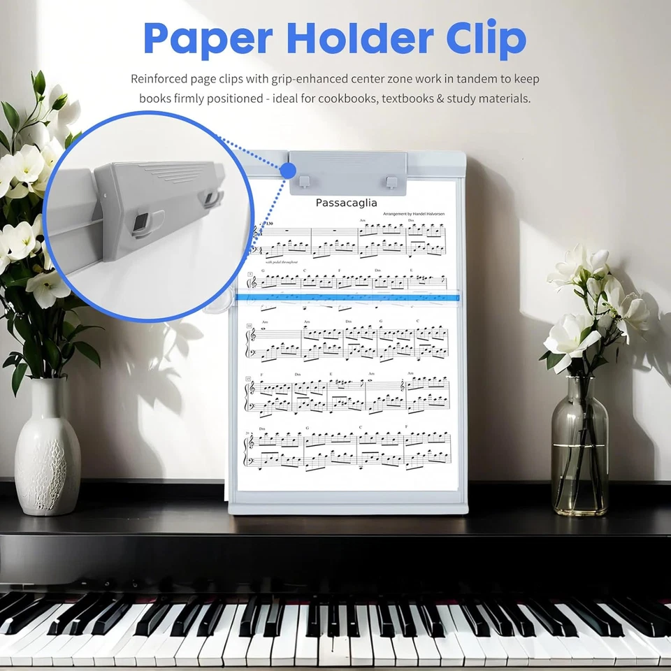 Document Holder Paper Stand with 7 Adjustable Positions, Grey Paper Holder Stand - Image 4 of 4