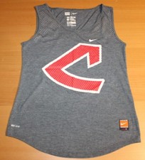 MLB Baseball Cleveland Indians Tank Top Small The Nike Tee Cooperstown Gray Red