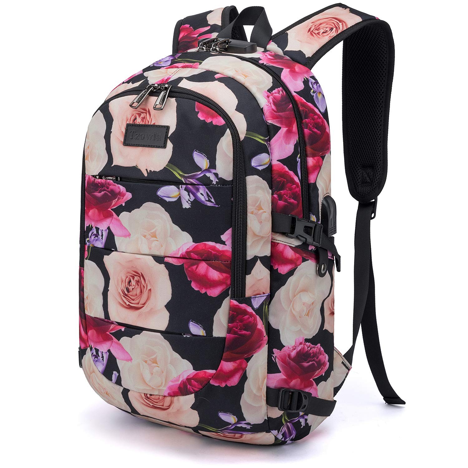 Business Laptop Backpack with USB Charging Port Water Resistant Anti-Theft Design