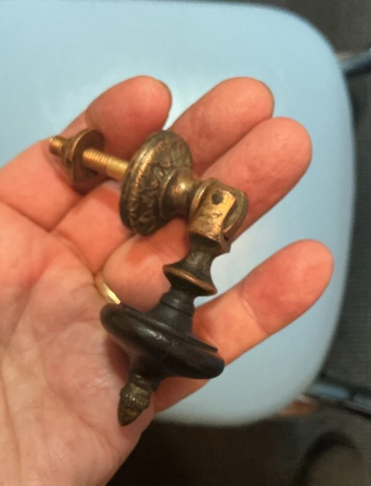 RARO TIRÓN VICTORIANO ANTIGUO LÁGRIMA NEGRO EBONIZADO PRECIO POR TIRÓN ¡HERMOSO! Foto 3 de 4