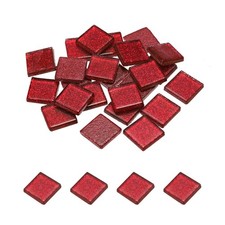 Mosaic Tiles, Glass Tiles 2 x 2cm for DIY Crafts, 25pcs 100g,Dark Red 