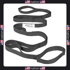 Non-Elastic Stretch Yoga Strap with 10 Loops for Flexibility  Home Workouts