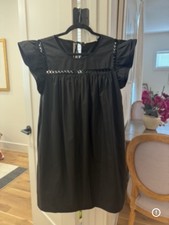 La VEN Black Cotton Eyelet Baby Doll Dress Summer Size Large
