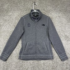 North Face Women's Sweater Fleece Jacket Size Medium Gray Full Zip Company Logo
