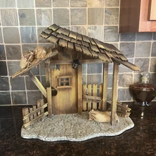 Member's Mark Lighted Nativity Creche Manger with Porcelain Pots and Bags