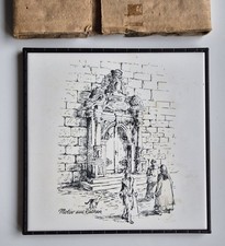 Vintage Wandfliese / Bildkachel &ndash; Motiv aus R&uuml;then &ndash; Made in Italy