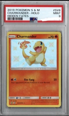 Pokemon Baby Glumanda Shiny Holo Charmander ENG SV6/SV94 Hidden Fates PSA 9 Mint