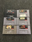 Nintendo SNES Games Lot Six Games- SOLD AS IS Mario, Mortal Combat 1 & 2 Etc.
