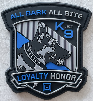 5.11 TACTICAL ALL BARK PATCH ALL BARK/ALL BITE THIN BLUE POLICE K9