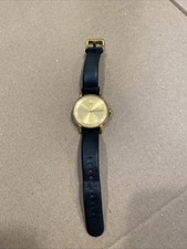 Adidas Men's District L1 Watch Gold Dial Black Leather Band Stainless Steel