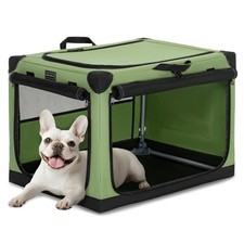 26" Soft Portable Dog Crate   Patented Spiral Sturdy Frame, Collapsible Trave...