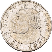 Deutsches Reich Martin Luther 2 Reichsmark  1933   8 g Original Münze #WAK183