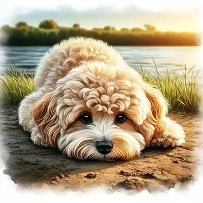beautiful cockapoo 5d diamond art kit 20x20cms