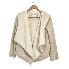 new girl's Maddie XL asymmetrical open front faux fur hooded sweater SP 4715