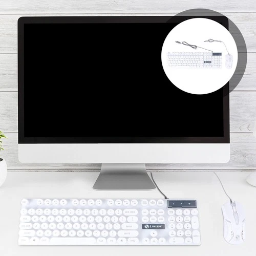 1 Set Gaming Keyboard Mouse Combo per Home School Office RGB Keyboard Mouse