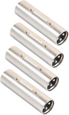 4 Pack 3-Pin XLR Adapter, XLR Male to Male